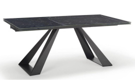 Стол FONDI 180 MARBLES NERO KL-116 Черный мрамор матовый, итальянская керамика/ черн.каркас, ®DISAUR фото 2