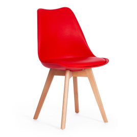 Стул TULIP (mod. 73) / 1 шт. в упаковке дерево/пластик/ПУ, 48.5*52.5*83cм, красный