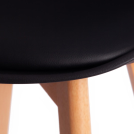 Стул барный TULIP BAR (mod. C1014H-1) пластик/дерево, 42 х 47,5 х 104 см, Black (Черный) 3010/ натур фото 3