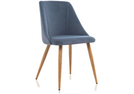 Стул на металлокаркасе Morgan blue / wood фото 1