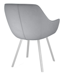 Стул DikLine 252 М поворотный, B22 GREY, ножки белые фото 3