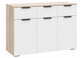 Комод Стокгольм КМ03-1200 дуб сонома / line софт пломбир фото 1