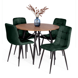 Стул CHILLY (mod. JSC-220) Велюр/металл , 44,5х52,5х88 см, dark green (темно-зеленый) HLR57 / черный фото 4