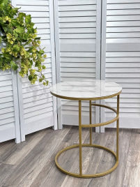 Журнальный столик Френсис Белый мрамор, стекло/ золотой каркас M-city фото 3