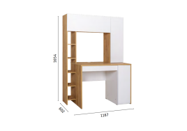 Компьютерный стол Комфорт 12.71 дуб золотой craft / белая аляска фото 2