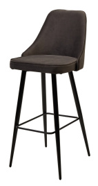 Барный стул NEPAL-BAR ГРАФИТ #14, велюр/ черный каркас (H=78cm) М-City фото 2