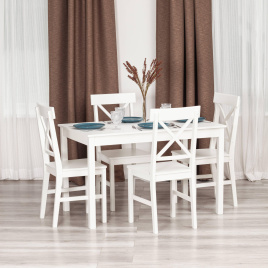 Обеденный комплект Хадсон (стол + 4 стула)/ Hudson Dining Set (mod.0102) МДФ/тополь/меламин, стол: 1 фото 4