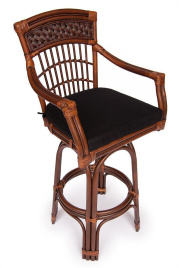 Барный стул Andrea Pecan Washed (античн. орех), Ткань рубчик, цвет кремовый фото 1