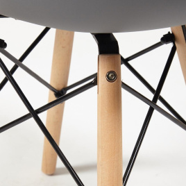 Стул Сindy Eames/Синди Имс (мод. 001) дерево бук/металл/сиденье пластик, 51х46х82см, серый фото 3