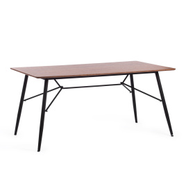 Стол RUSTO (mod. 289) МДФ/металл, 160 х 90 х 75 см , Black (Черный) / Walnut (Орех) 10 фото 1