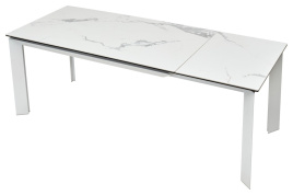 Стол CREMONA 140 MATTE STATUARIO Белый мрамор матовый, керамика/ белый каркас, ®DISAUR фото 5