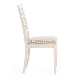 Стул Picasso ( PC-SC ) дерево гевея, 45х53х97см, ivory white (слоновая кость 2-5), ткань: клетка мел фото 2