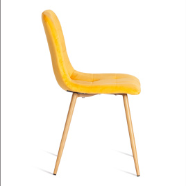Стул CHILLY (mod. 7094-1) вельвет/металл, 44,5х52,5х86 см, yellow (желтый) HLR41 / натуральный фото 2