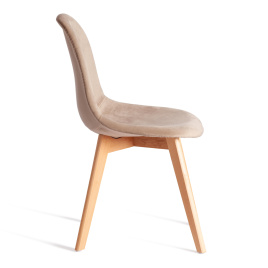 Стул CINDY SOFT (mod. C1021F1-1) велюр/дерево бук, 55 х 48 х 83 см, коричневый HLR12 / натуральный фото 2