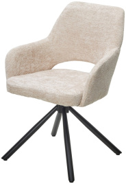 Стул NURI 180 град. поворот. 3018-10 бежевый, шенилл/ черный каркас, ®DISAUR фото 1