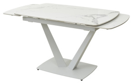Стол ALATRI 120 GLOSS STATUARIO WHITE SOLID CERAMIC / WHITE, ®DISAUR фото 2