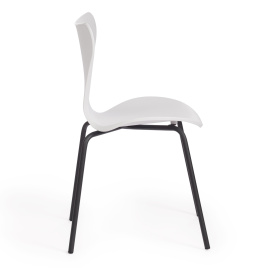 Стул Якобсен/Jacobsen (мод DC 102) пластик/металл, 50 х 46 х 82 см , белый 018/черный  фото 2