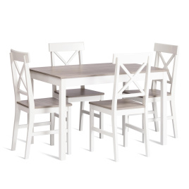 Обеденный комплект Хадсон (стол + 4 стула)/ Hudson Dining Set (mod.0104) МДФ/тополь/меламин, стол: 1 фото 1