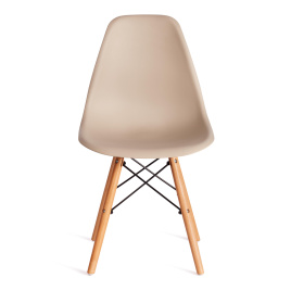Стул CINDY (EAMES) (mod. 1801) дерево бук/металл/сиденье пластик, 45x51x82 см, Beige (Бежевый)  фото 5