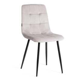 Стул CHILLY (mod. JSC-220) Велюр/металл , 44,5х52,5х88 см, Light grey (светло-серый) HLR14 / черный фото 1