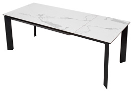 Стол CREMONA 140 MATTE STATUARIO Белый мрамор матовый, керамика/ черный каркас, ®DISAUR фото 2