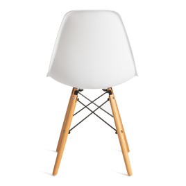 Стул CINDY (EAMES) (mod. 1801) дерево бук/металл/сиденье пластик, 45x51x82 см, White (белый) фото 4