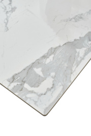 Стол CREMONA 140 HIGH GLOSS STATUARIO Белый мрамор глянцевый, керамика/ белый каркас, ®DISAUR фото 5