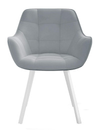 Стул DikLine 252 М поворотный, B22 GREY, ножки белые фото 4