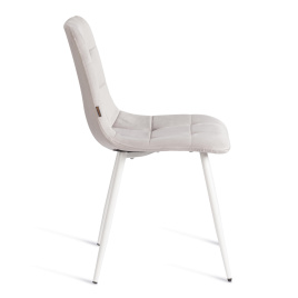 Стул CHILLY (mod. JSC-220) Велюр/металл , 44,5х52,5х88 см, Light grey (светло-серый) HLR14 / белый фото 2
