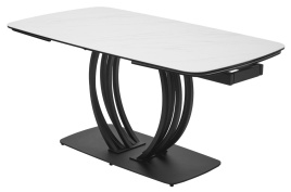 Стол MATERA 160 MARBLES KL-99 Белый мрамор матовый, итальянская керамика/ черный каркас, ®DISAUR фото 3