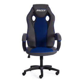 Кресло RACER GT new кож/зам/ткань, металлик/синий, 36/10 фото 5