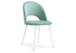 Стул на металлокаркасе Ирре confetti aquamarine / белый глянец фото 1
