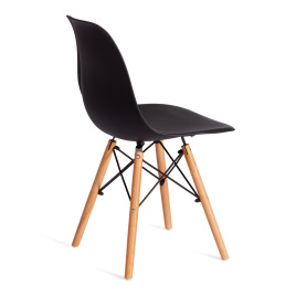 Стул CINDY (EAMES) (mod. 1801) дерево бук/металл/сиденье пластик, 45x51x82 см, Black (черный) фото 2