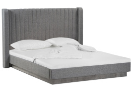 Кровать Tulip 160х200 с ПМ метрополитан грей / белая матовая фото 1