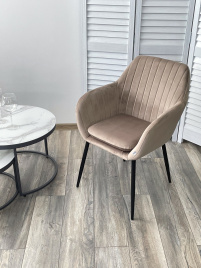 Стул ALABAMA BLUVEL-40 BEIGE, велюр / черный каркас М-City фото 4