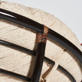 Кресло-качалка Папасан/Papasan (W 23/01 B) /с подушкой/ 115х78х104см, античный черно-коричневый, тка фото 3