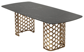 Стол CHIAVARI 220 KL-116 Черный мрамор матовый, итальянская керамика / бронзовый, ®DISAUR фото 3