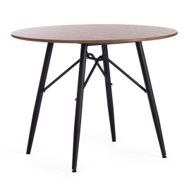Стол RUSTO (mod. 283) МДФ/металл, D100 х 75 см, Black (Черный) / Walnut (Орех) 10 фото 1