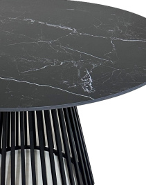 Стол TERNI 120 MATT BLACK MARBLE SOLID CERAMIC Черный мрамор матовый, керамика /Черн.каркас, ®DISAUR фото 3
