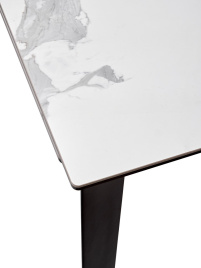 Стол CREMONA 140 HIGH GLOSS STATUARIO Белый мрамор глянцевый, керамика/ черный каркас, ®DISAUR фото 3