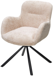 Стул KAROL 180 град. поворот. 3018-10 бежевый, шенилл/ черный каркас, ®DISAUR фото 1