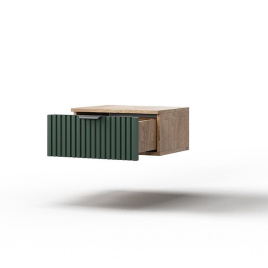 Тумба «Герта» 1я КМК 0979.19, дуб канзас/зеленый матовый фото 5