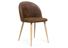 Стул на металлокаркасе Aldo dark brown / wood фото 1