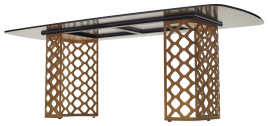 Стол CHIAVARI 220 KL-188 Контрастный мрамор матовый, итальянская керамика / Шампань, ®DISAUR фото 4