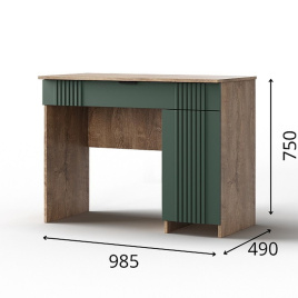 Стол «Герта» КМК 0979.21, дуб канзас/зеленый матовый фото 2