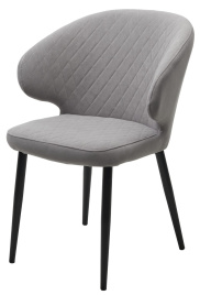 Стул ХИЛТОН, цвет B22 Серый, велюр / черный каркас фото 1