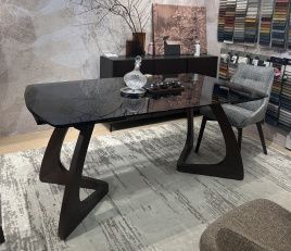 Стол DAKAR 180 GLOSS AMBER JADE SOLID CERAMIC / Орех, ®DISAUR фото 1