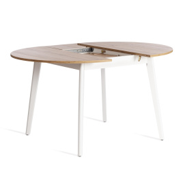 Стол обеденный SVELTO ЛДСП, опора-массив березы, 105 х 105 (140) х 74.5 см, Дуб Вотан/белый фото 5