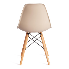 Стул CINDY (EAMES) (mod. 1801) дерево бук/металл/сиденье пластик, 45x51x82 см, Beige (Бежевый)  фото 4