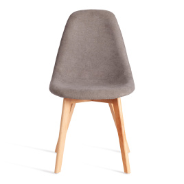Стул CINDY SOFT (mod. C1021F1-1) фактурный велюр/дерево бук, 55 х 48 х 83 см, Серый LY1701-26 / нату фото 5